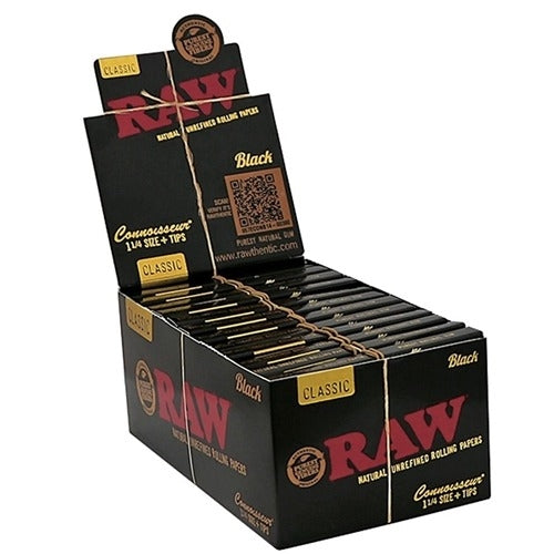 Raw Black 1-1/4 Paper + Tips 24pcs
