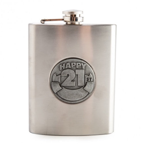 ZINCALUME ENGRAVABLE FLASK 21 8OZ