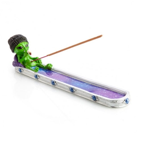 FLAT INCENSE BURNER STONED ALIEN