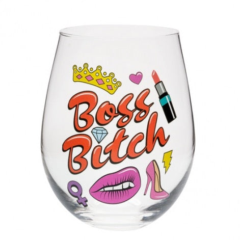 STEMLESS WINE GLASS BOSS BITCH
