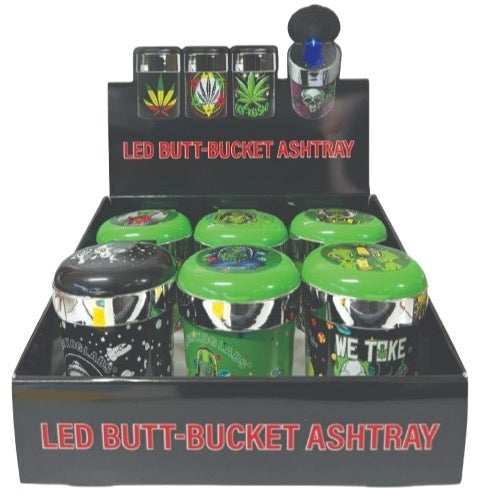 Ashtray DCG18J -alien led butt bucket 6pk