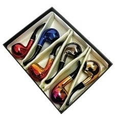 Cigar Pipe SHINY Mix Colour 6pk