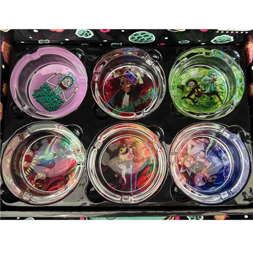 Mix Pattern Glass Ashtray 6pcs