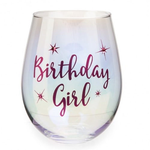 IRID STEMLESS WINE GLASS BDAY GIRL