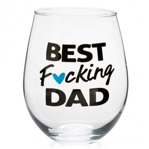 STEMLESS WINE GLS BEST F*CKING DAD