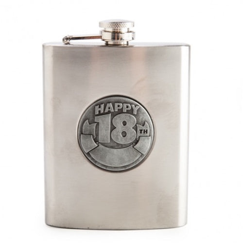 ZINCALUME ENGRAVABLE FLASK 18 8OZ