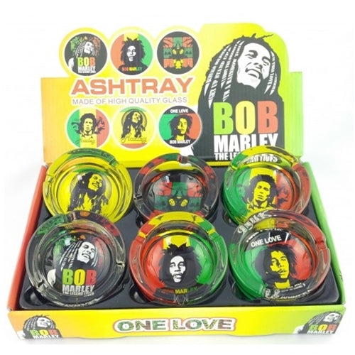Ashtray YPAT123 Bob Marley Glass 6pk