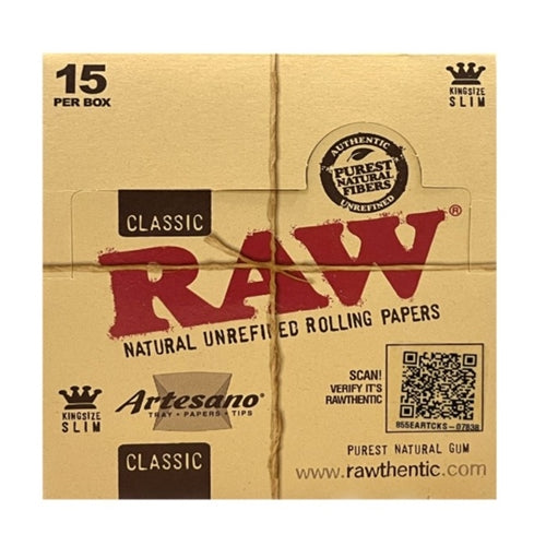 Raw Artesano King Size Slim + Tips 15pk