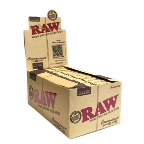 RAW CLASSIC 1-1/4 papers Tips 24pk