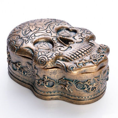 TRINKET BOX CANDYSKULL GOLD